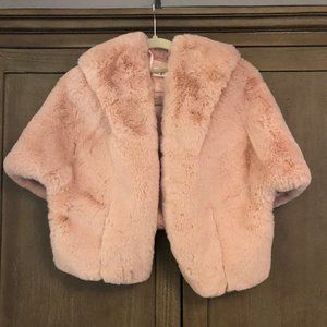 Eliza J Blush Faux Fur Capelet